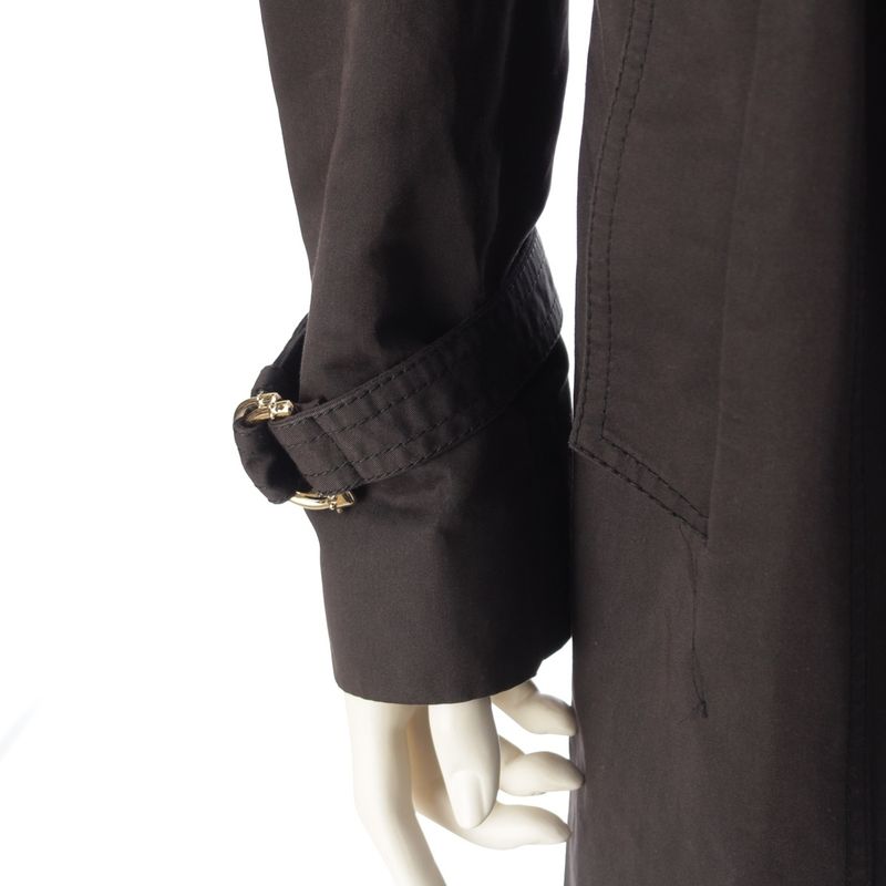 Gucci Cotton Long Trench Coat Black 42