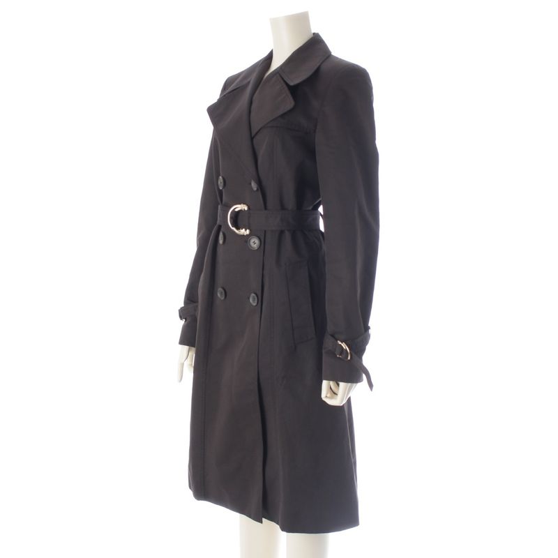 Gucci Cotton Long Trench Coat Black 42