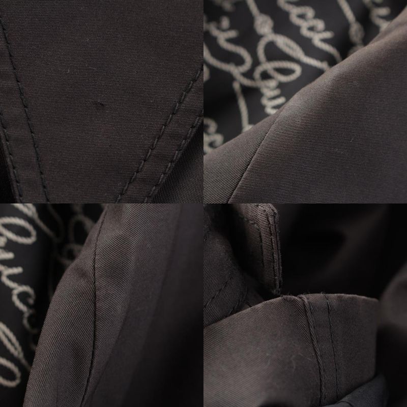 Gucci Cotton Long Trench Coat Black 42