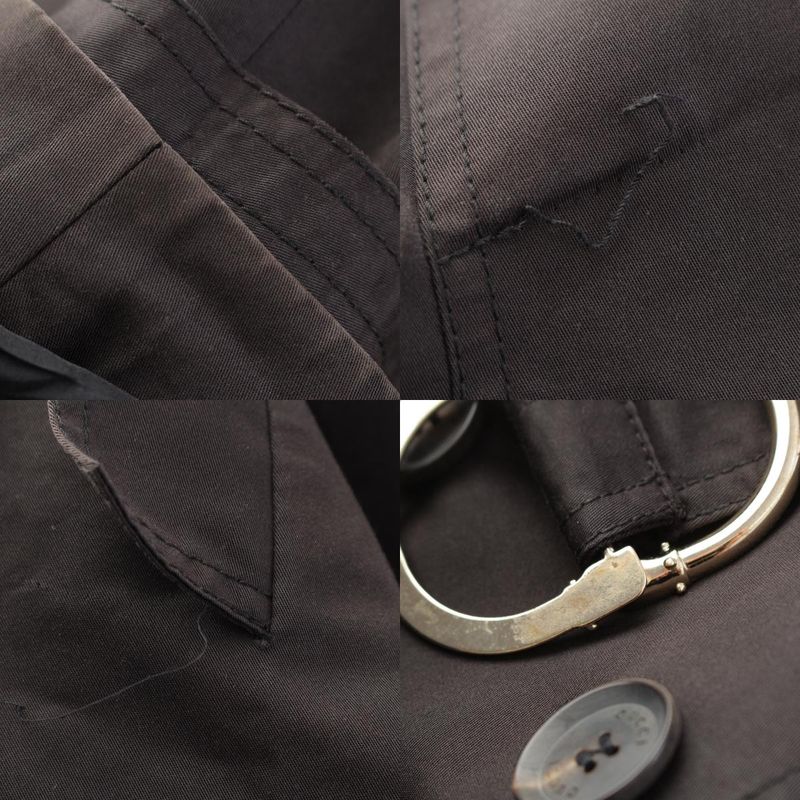 Gucci Cotton Long Trench Coat Black 42