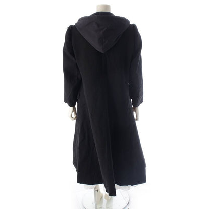 Balenciaga Nylon Cotton Rayon Damaged Coat Long Black Gray 36