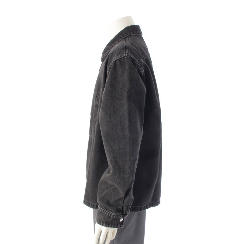 Dior Cotton Logo Twill Over Long Sleeve Shirt Denim Jacket Black 50