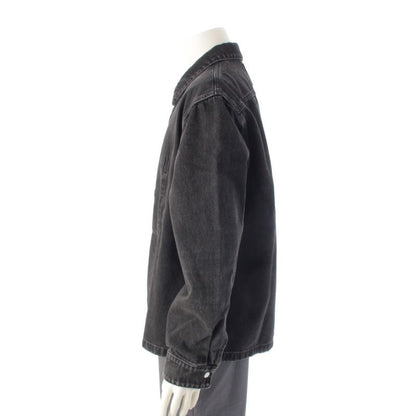 Dior Cotton Logo Twill Over Long Sleeve Shirt Denim Jacket Black 50
