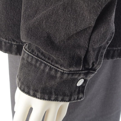 Dior Cotton Logo Twill Over Long Sleeve Shirt Denim Jacket Black 50