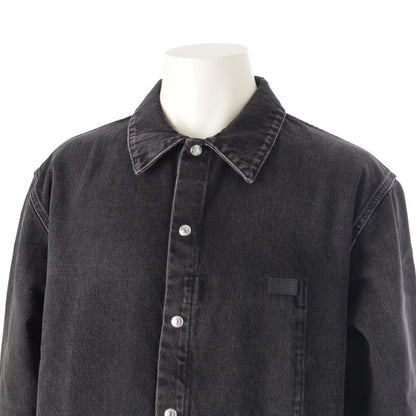 Dior Cotton Logo Twill Over Long Sleeve Shirt Denim Jacket Black 50