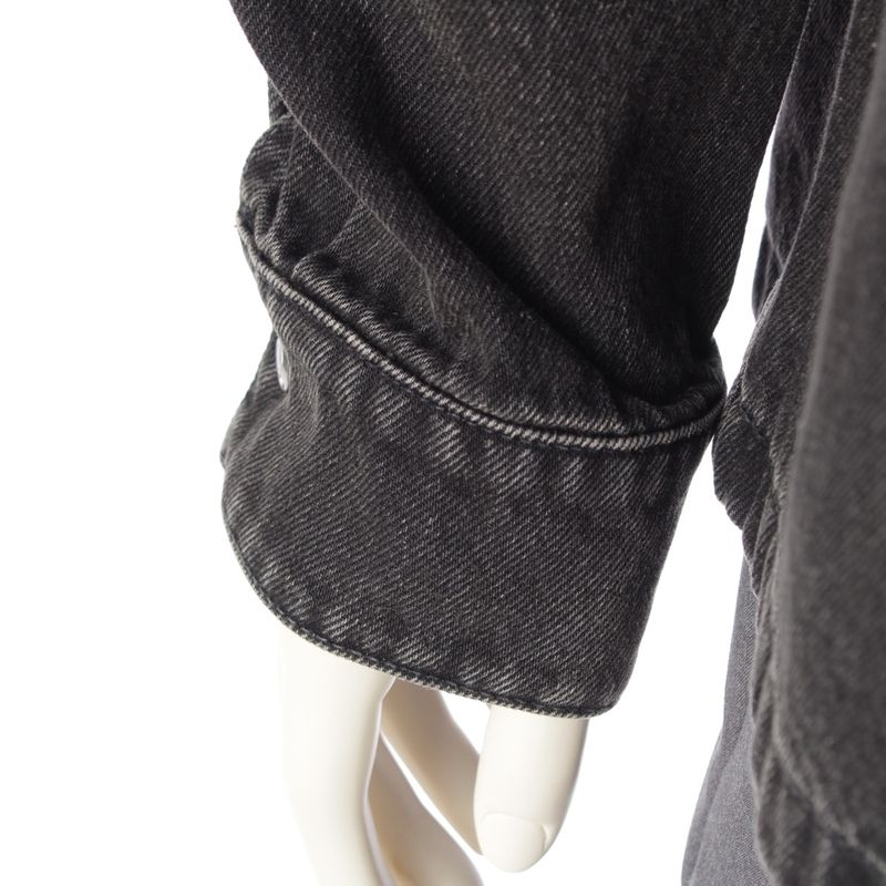 Dior Cotton Logo Twill Over Long Sleeve Shirt Denim Jacket Black 50