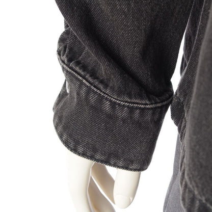 Dior Cotton Logo Twill Over Long Sleeve Shirt Denim Jacket Black 50