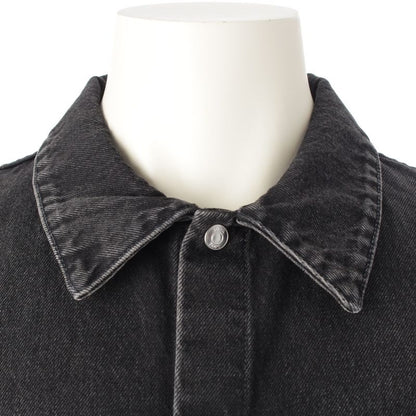 Dior Cotton Logo Twill Over Long Sleeve Shirt Denim Jacket Black 50