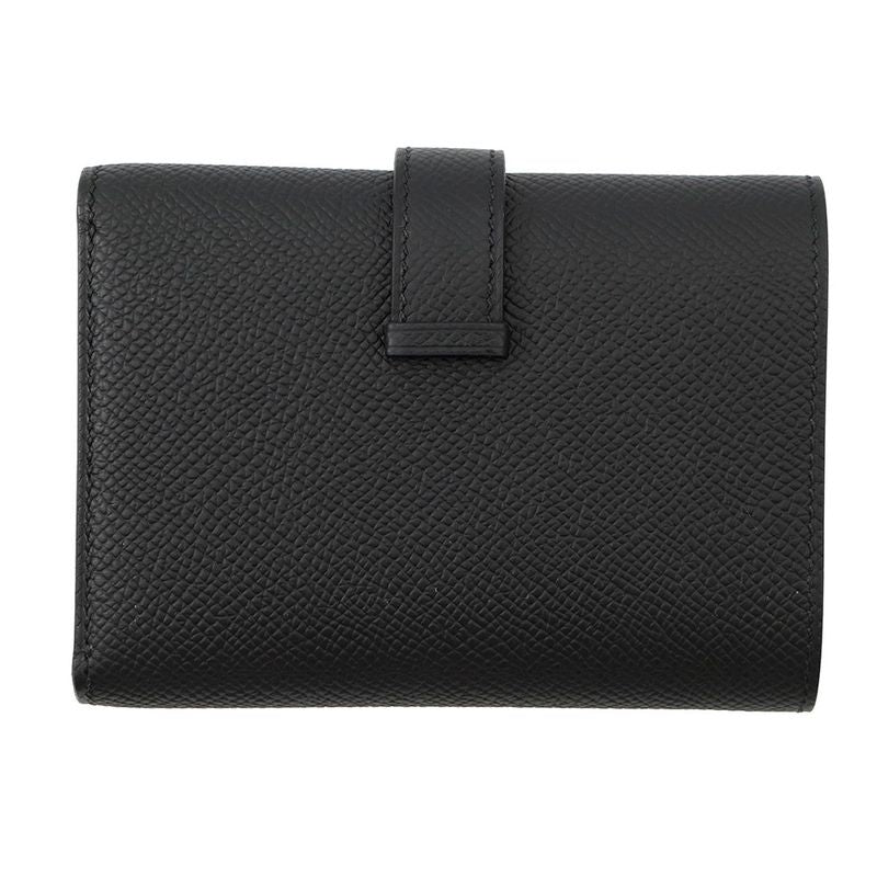 Hermes Trifold Wallet Bearn Combination Black Gold Epsom