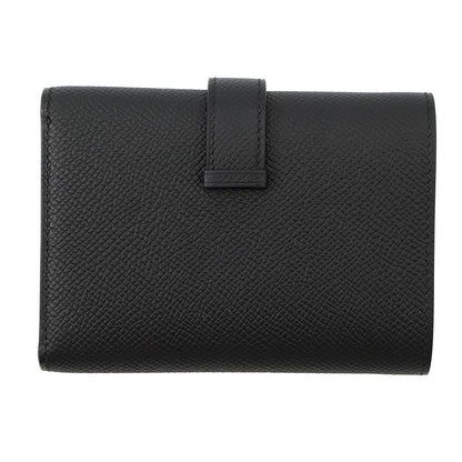 Hermes Trifold Wallet Bearn Combination Black Gold Epsom