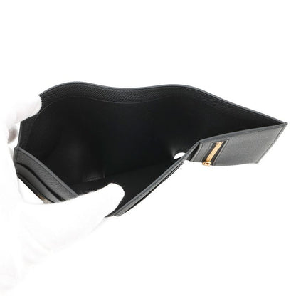 Hermes Trifold Wallet Bearn Combination Black Gold Epsom