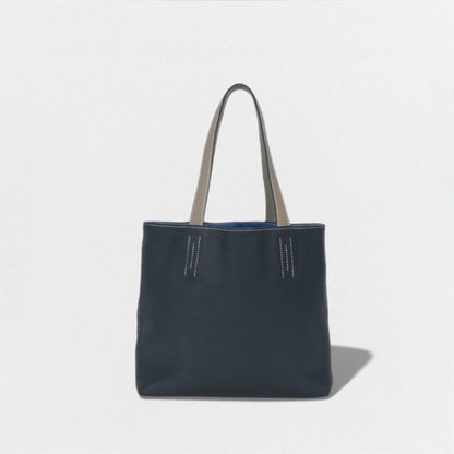 Hermes Double Sens 28 Tote Swift Etoupe Noir Black