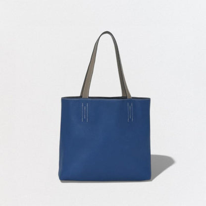 Hermes Double Sens 28 Tote Swift Etoupe Noir Black