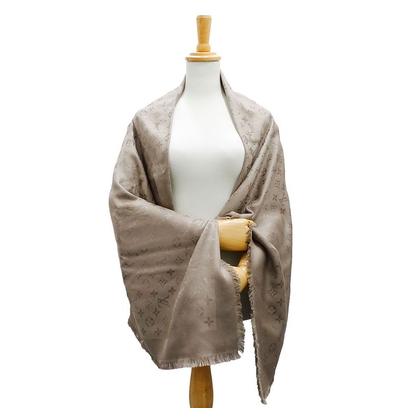 Louis Vuitton Muffler Shawl Silk Wool Shawl Monogram Verone Scarf