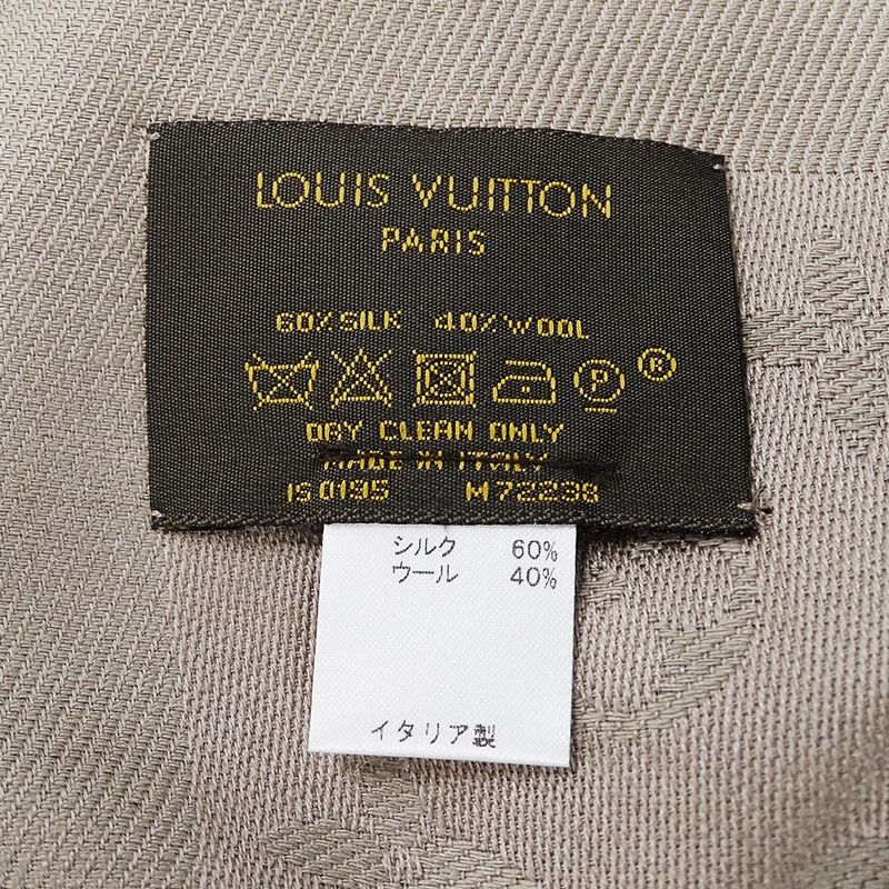 Louis Vuitton Muffler Shawl Silk Wool Shawl Monogram Verone Scarf