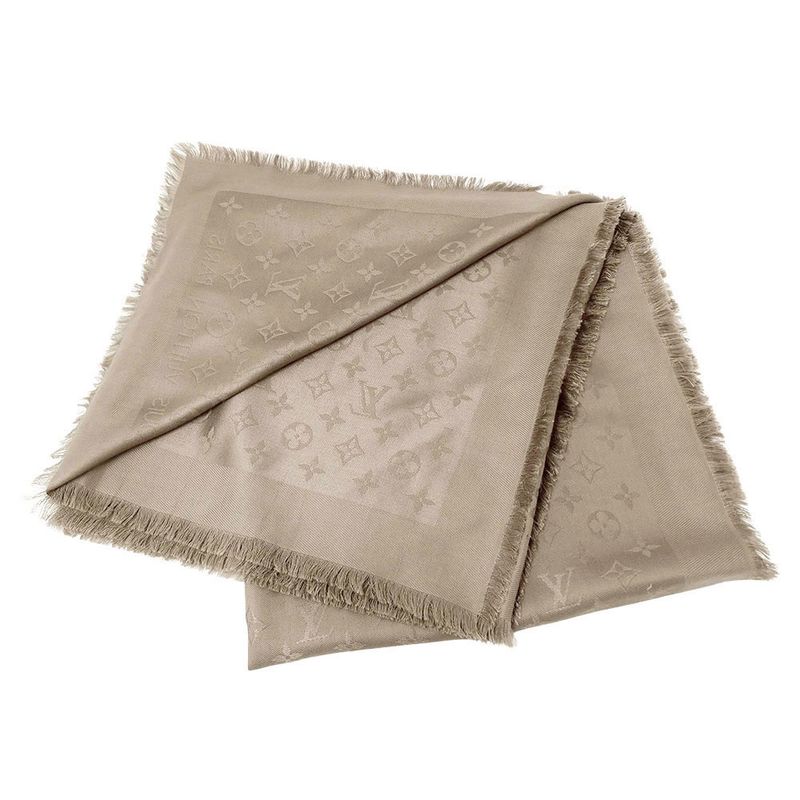 Louis Vuitton Muffler Shawl Silk Wool Shawl Monogram Verone Scarf