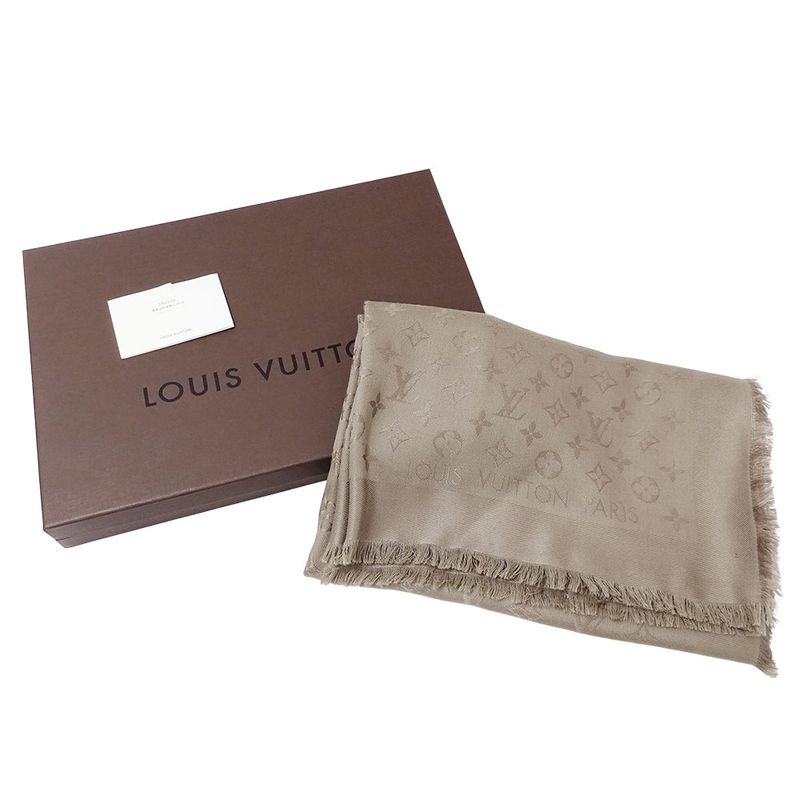 Louis Vuitton Muffler Shawl Silk Wool Shawl Monogram Verone Scarf