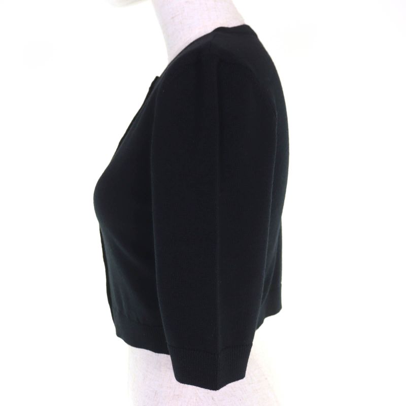 Saint Laurent Paris 100% Wool Cropped Half Sleeve Knit Cardigan