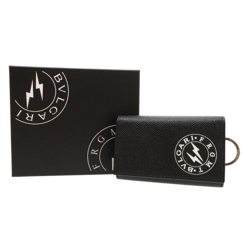 Bvlgari Fragment Leather Black Key Case