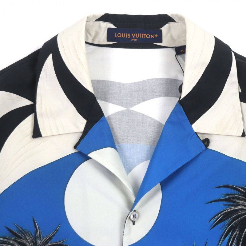 Louis Vuitton Damier Pacific Print Open Collar Short Sleeve