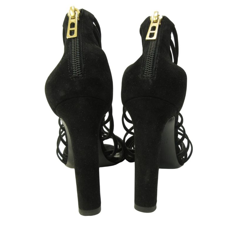 Hermes Sandals Shoes High Heels Suede 37 Black