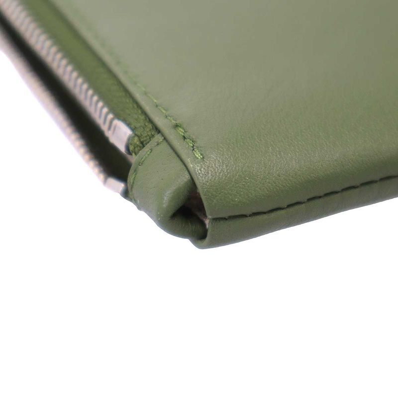 Loewe Leather Clutch Pouch Khaki