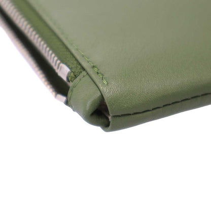 Loewe Leather Clutch Pouch Khaki