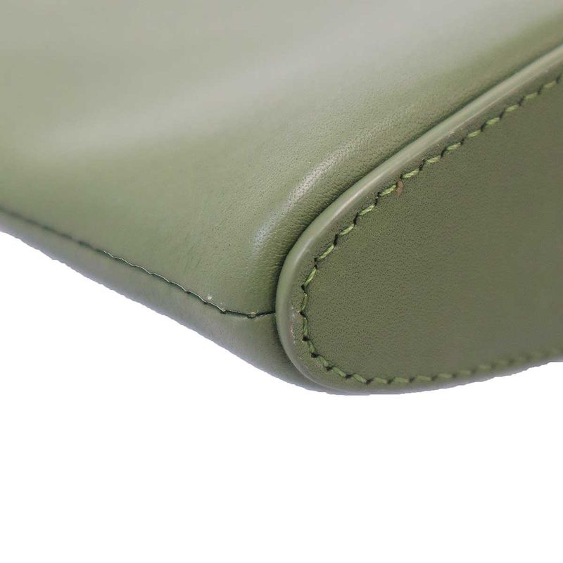 Loewe Leather Clutch Pouch Khaki
