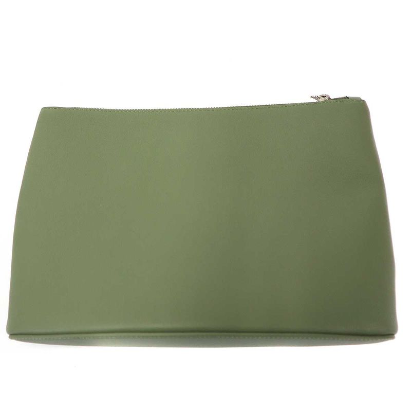 Loewe Leather Clutch Pouch Khaki