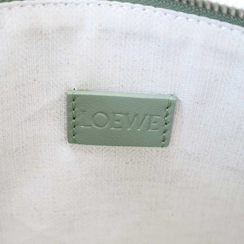 Loewe Leather Clutch Pouch Khaki