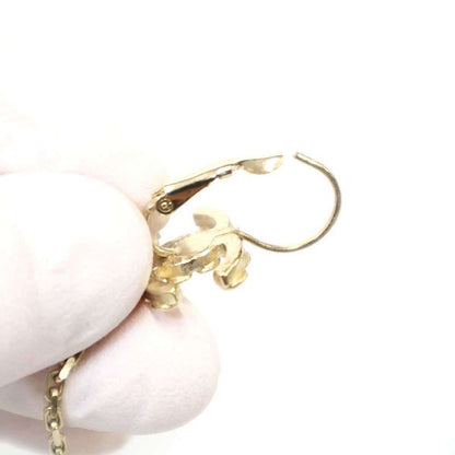 Chanel 18C Rhinestone Flower Earrings Set Gold
