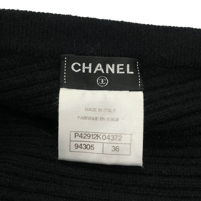 Chanel Cashmere Knit Sweater Black 36
