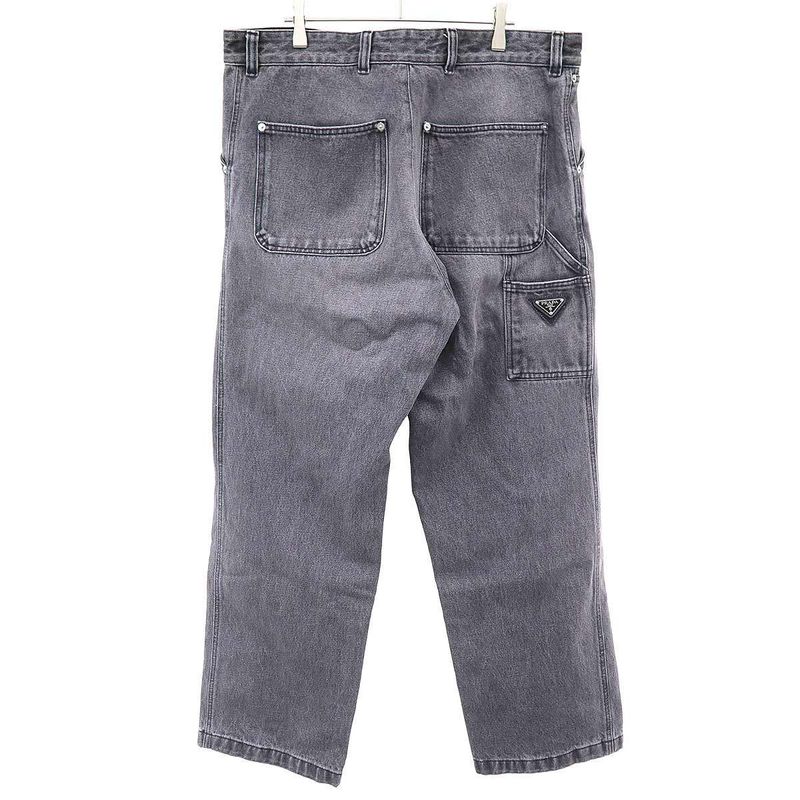 Prada Loose Fit Denim Pants Gray 50