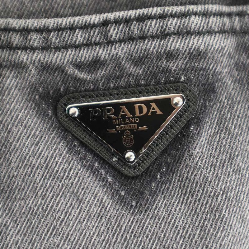 Prada Loose Fit Denim Pants Gray 50