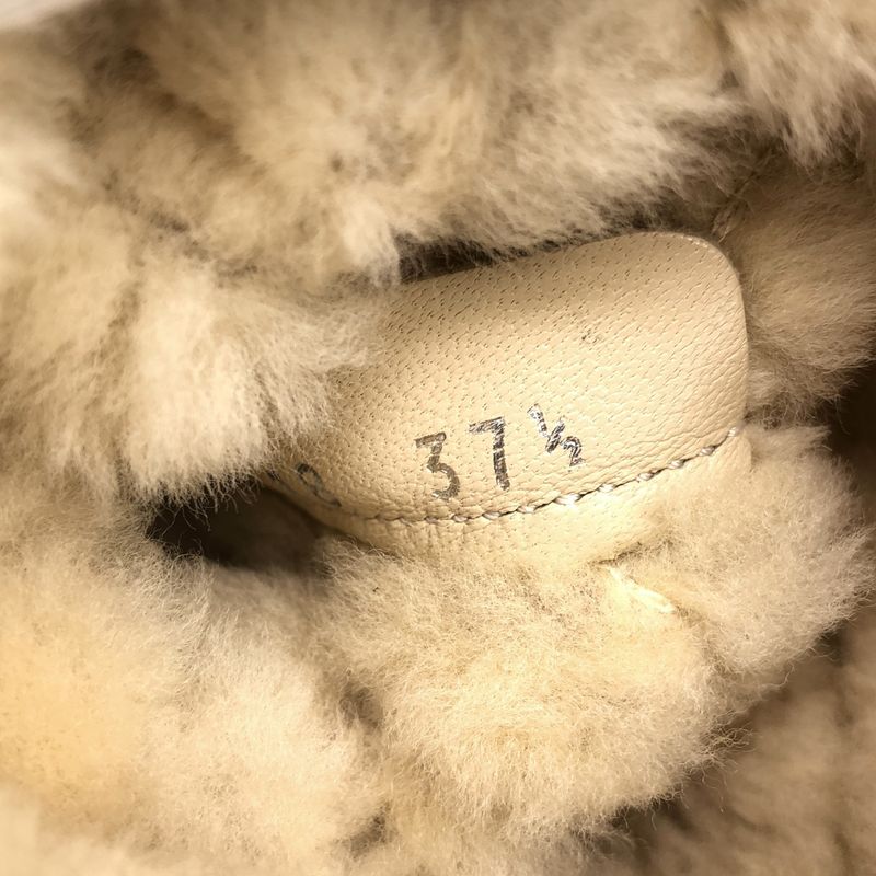 Chanel Moutonboa Boots Brown 37.5