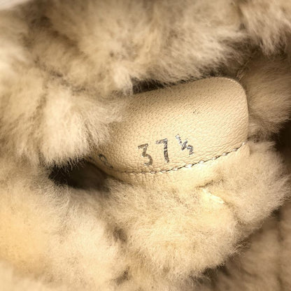Chanel Moutonboa Boots Brown 37.5