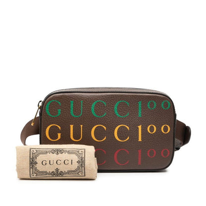 Gucci Anniversary Logo Brown Leather