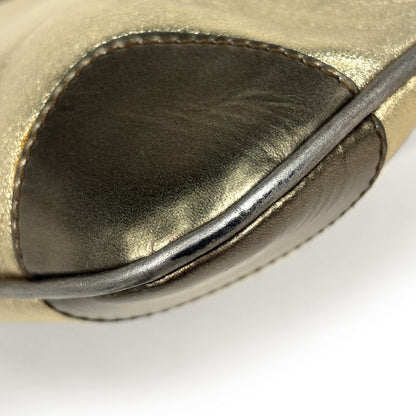 Gucci Logo Shoulder Bag One Leather Gold