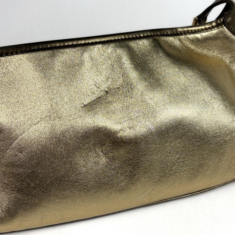 Gucci Logo Shoulder Bag One Leather Gold