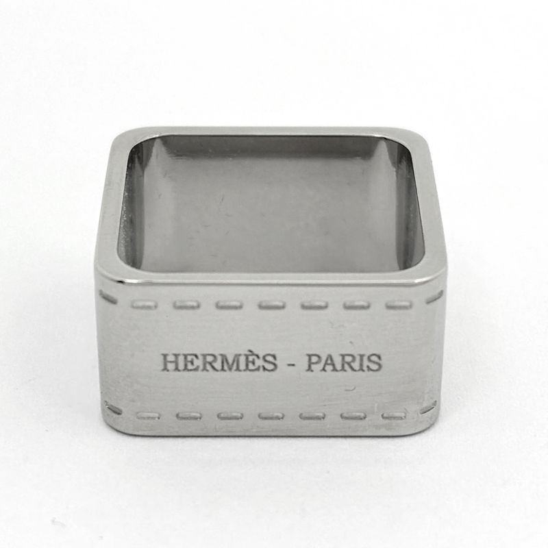 Hermes Bolduc Scarf Ring Scarf Closure Metal Silver