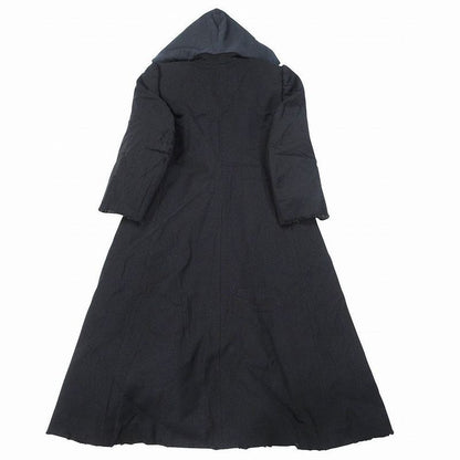 Balenciaga Double Breasted Hooded Coat Long Black M
