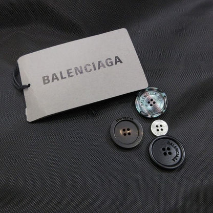 Balenciaga Double Breasted Hooded Coat Long Black M