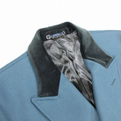 Gucci Wool Double Breasted Long Coat Outer Blue XL