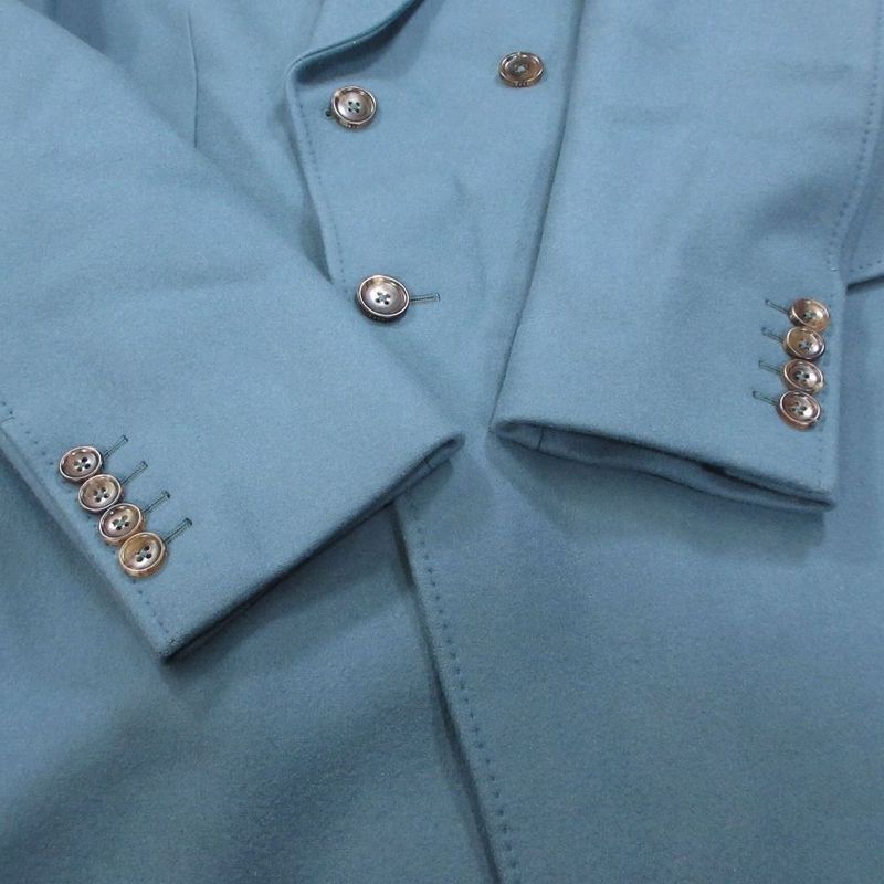 Gucci Wool Double Breasted Long Coat Outer Blue XL