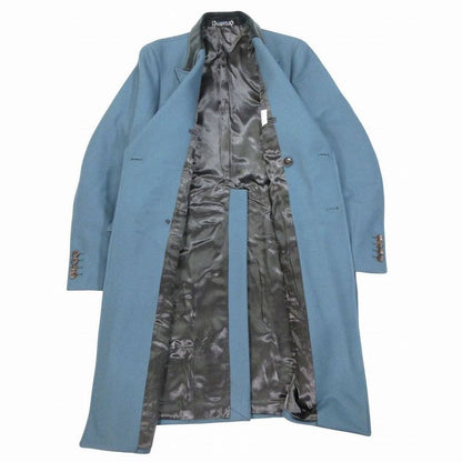 Gucci Wool Double Breasted Long Coat Outer Blue XL