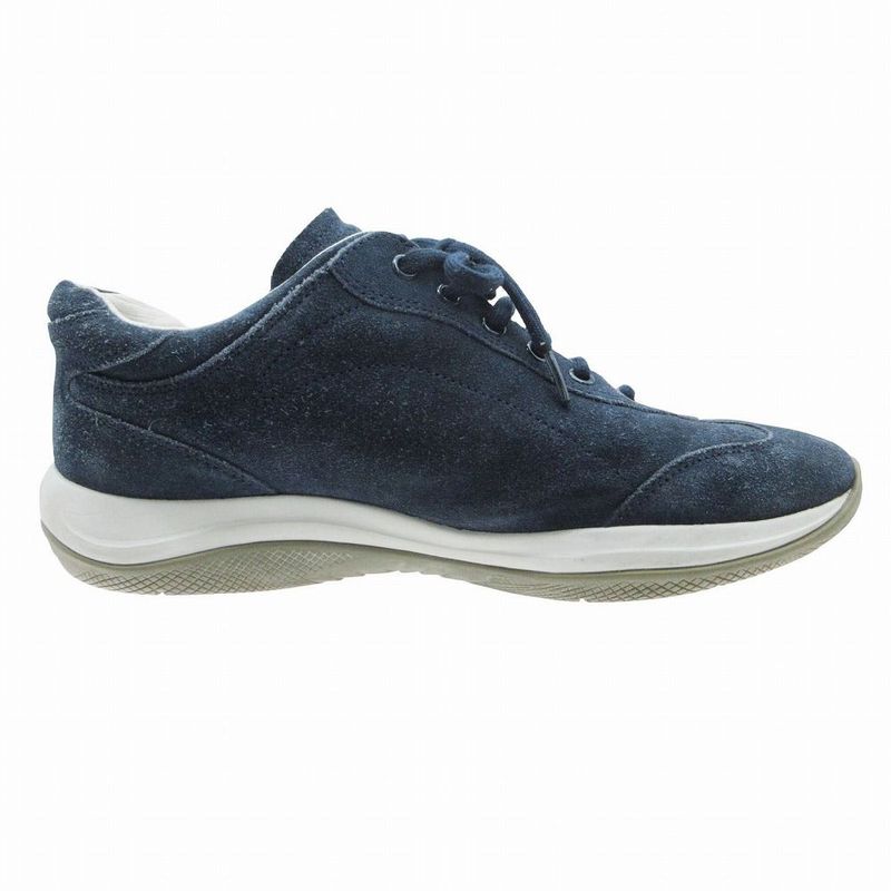 Prada Suede Logo Sneakers Shoes Navy 37
