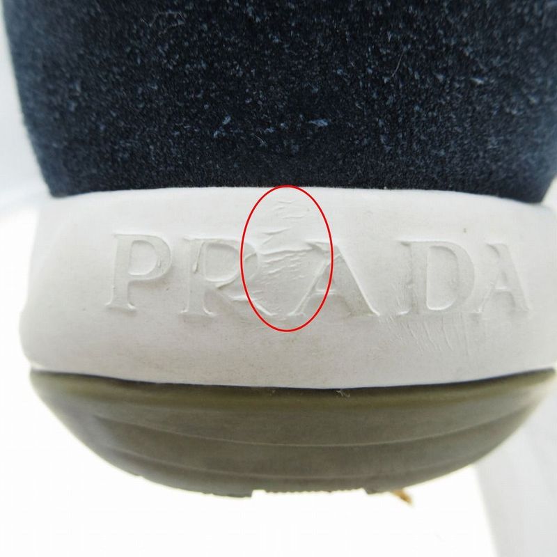 Prada Suede Logo Sneakers Shoes Navy 37