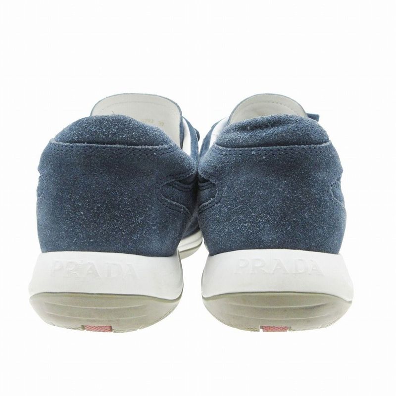 Prada Suede Logo Sneakers Shoes Navy 37