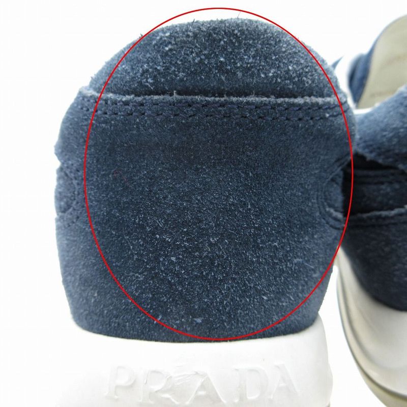 Prada Suede Logo Sneakers Shoes Navy 37