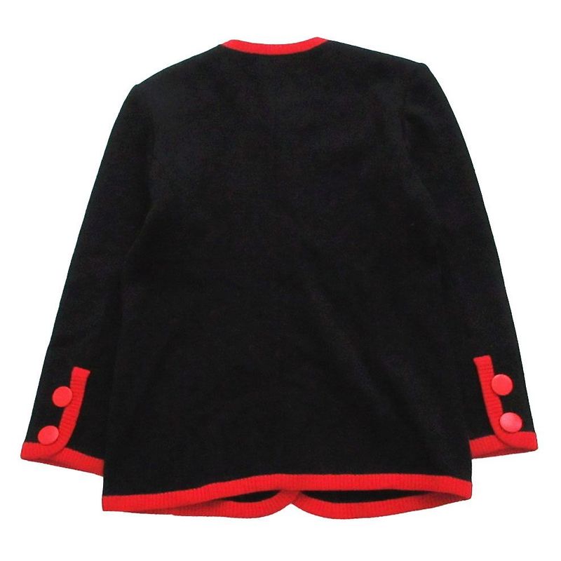 Saint Laurent Yves Bicolor Wool Knit Jacket Black Red M